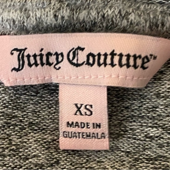 JUICY COUTURE heather grey butterfly, hooded top with rhinestone trim. XS. EUC - Picture 8 of 11